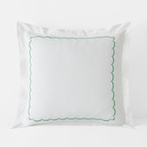 Scallop Embroidered Premium Cool Egyptian Percale Sham - Green, Euro