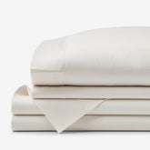 Classic Smooth Sateen Solid Bed Sheet Set - Ivory, Twin