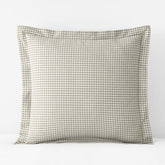 Classic Stripes and Plaids Cool Yarn-Dyed Cotton Percale Sham - Mini Check Green, Euro