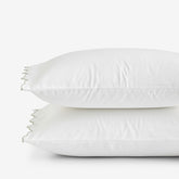 Embroidered Scallop Classic Smooth Sateen Solid Pillowcase Set - Light Sage, King