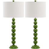Beaded Table Lamp, Set of 2 - Green