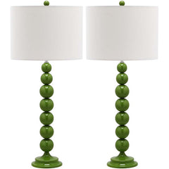 Beaded Table Lamp, Set of 2 - Green