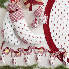 Flower Holiday Bunting - Red