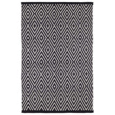 Diamond Handwoven Indoor/Outdoor Rug - Black, 6' x 9'