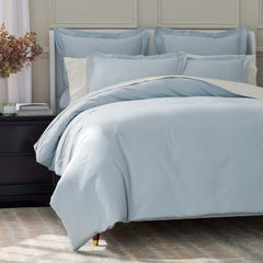 Luxe Smooth Egyptian Cotton Sateen Flat Bed Sheet - Sky Blue, King/Cal. King