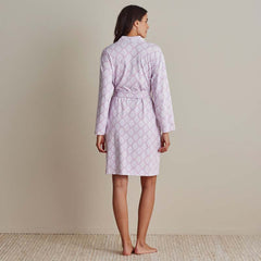 Printed Pima Cotton Women's Kimono Robe - Lisbon Mauve, L