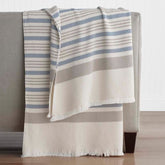 Cadence Stripe Throw - Blue Taupe
