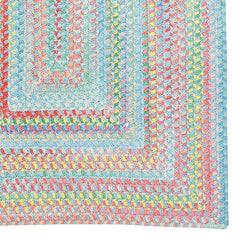 Garden Stripe Reversible Braided Cotton Rug - Blue, 5' x 8'