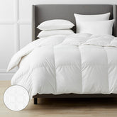 Luxe Royal Down Alternative Light Warmth Comforter - White, Oversized Queen