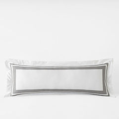 Double Border Premium Smooth Supima® Cotton Wrinkle-Free Sateen Sham - Silver, Lumbar