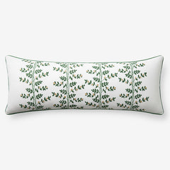 Climbing Vines Decorative Lumbar Pillow Cover - Green/White