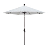 Round Outdoor Patio Umbrella, Fiberglass with Twist Tilt - Bronze Finish, Natural, 9'