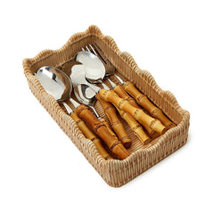 Scalloped Edge Napkin Holder - Natural, OS