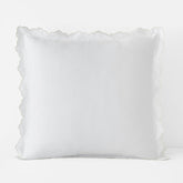 Embroidered Scallop Classic Smooth Sateen Solid Sham - Ivory, Euro