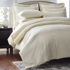 Premium Smooth Wrinkle-Free Sateen Quilted Sham - Ivory, King