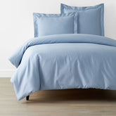 Classic Smooth Sateen Solid Duvet Cover - Light Blue, Full/Queen