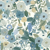 Garden Party Traditional Wallpaper - Indigo Multi, Roll
