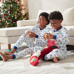 Family Printed Peruvian Cotton Kid's Pajama Set - Tree Ride, 8
