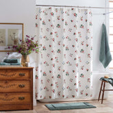 Ditsy Dahlia Classic Cool Cotton Percale Shower Curtain - Cream Multi