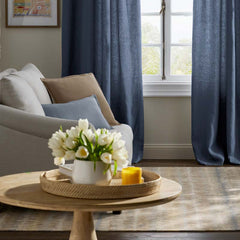 Linen Decorative Lumbar Pillow Cover - Slate Blue, 12 in. x 21 in.