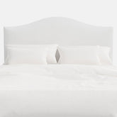 Saddle Velvet Headboard - White, Queen