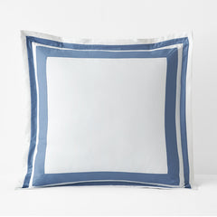 Double Border Classic Smooth Wrinkle-Free Sateen Sham - Infinity Blue, Euro