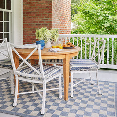 Checkered Outdoor Rug - Blue, 4' x 6'