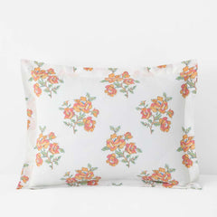 Blossoms and Stripes Classic Cool Cotton Percale Sham - Petal Charm, Standard