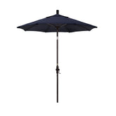 Round Outdoor Patio Umbrella, Fiberglass with Twist Tilt - Bronze Finish, Navy, 7.5'