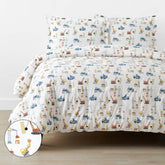 City Builders Classic Cool Organic Cotton Percale Comforter Set - White Multi, Full/Queen