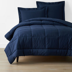 Classic Cool Cotton Percale Comforter - Navy, Full