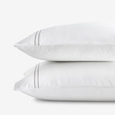 Dorset Stripe Luxe Smooth Egyptian Cotton Sateen Pillowcase Set - Gray, King