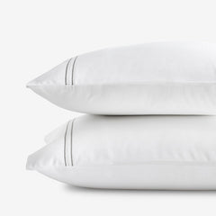 Dorset Stripe Luxe Smooth Egyptian Cotton Sateen Pillowcase Set - Gray, King