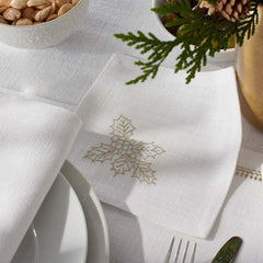 Metallic Cocktail Napkins, Set of 4 - Holly