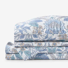 Garden Song Premium Smooth Sateen Bed Sheet Set - Mint Green, King