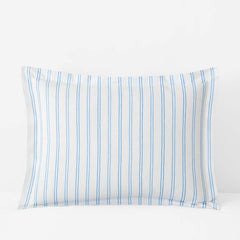 Blossoms and Stripes Classic Cool Cotton Percale Sham - Squiggle Stripe, Standard