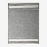 Chenille Border Stripe Handwoven Reversible Rug - Gray, 5' x 7'