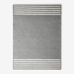 Chenille Border Stripe Handwoven Reversible Rug - Gray, 5' x 7'