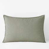 Premium Breathable Washed Linen Solid Sham - Moss Green, King
