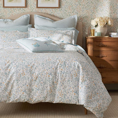 Clemencia Classic Cool Cotton Percale Sham - Mini Floral Pale Blue, Standard