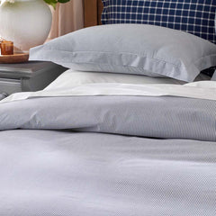 Classic Stripes and Plaids Cool Yarn-Dyed Cotton Percale Bed Sheet Set - Stripe White/Blue, Twin