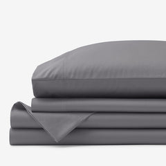Classic Smooth Wrinkle-Free Sateen Bed Sheet Set - Stone Gray, Twin XL