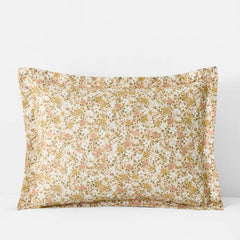Joyful Floral Classic Smooth Sateen Sham - Gold, King