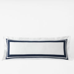 Double Border Premium Smooth Supima® Cotton Wrinkle-Free Sateen Sham - Navy, Lumbar