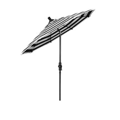Round Outdoor Patio Umbrella, Fiberglass with Twist Tilt - Black Finish, Cabana Classic, 7.5'