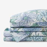 Garden Bliss Classic Smooth Sateen Bed Sheet Set - Blue Multi, Full