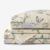 Peony Garden Premium Smooth Wrinkle-Free Sateen Bed Sheet Set - Beige Tan, Full
