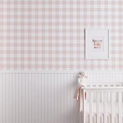 Ditsy Gingham Traditional Wallpaper - Pink, Swatch