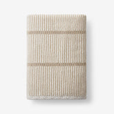 Narrow Stripe Reversible Cotton Bath Towel - Taupe