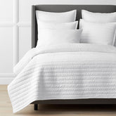 Premium Smooth Wrinkle-Free Sateen Quilted Coverlet - White, Full